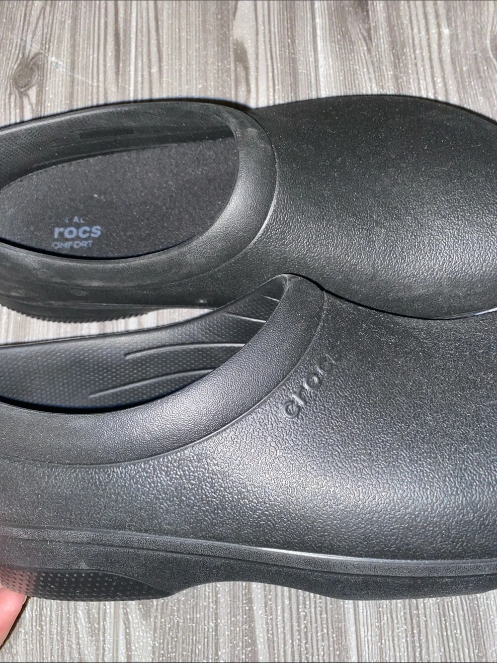 CROCS Men's Slip-On Work Clogs in Black Size 10 Women’s Size 12